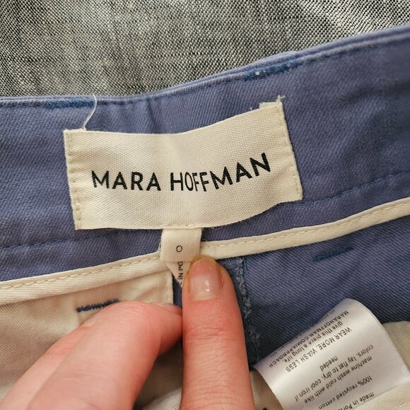 Mara Hoffman Monte Pleated Waist High-Rise Pants Blue - Picture 6 of 7